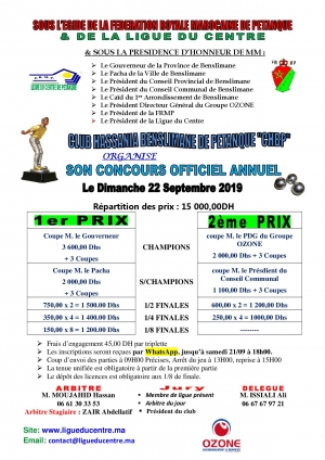 concours officiel du club CHBP  le 22/09/2019 à Benslimane
